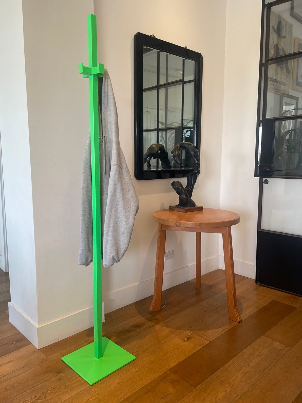 the STAND - heavy duty steel coat rack in bright green