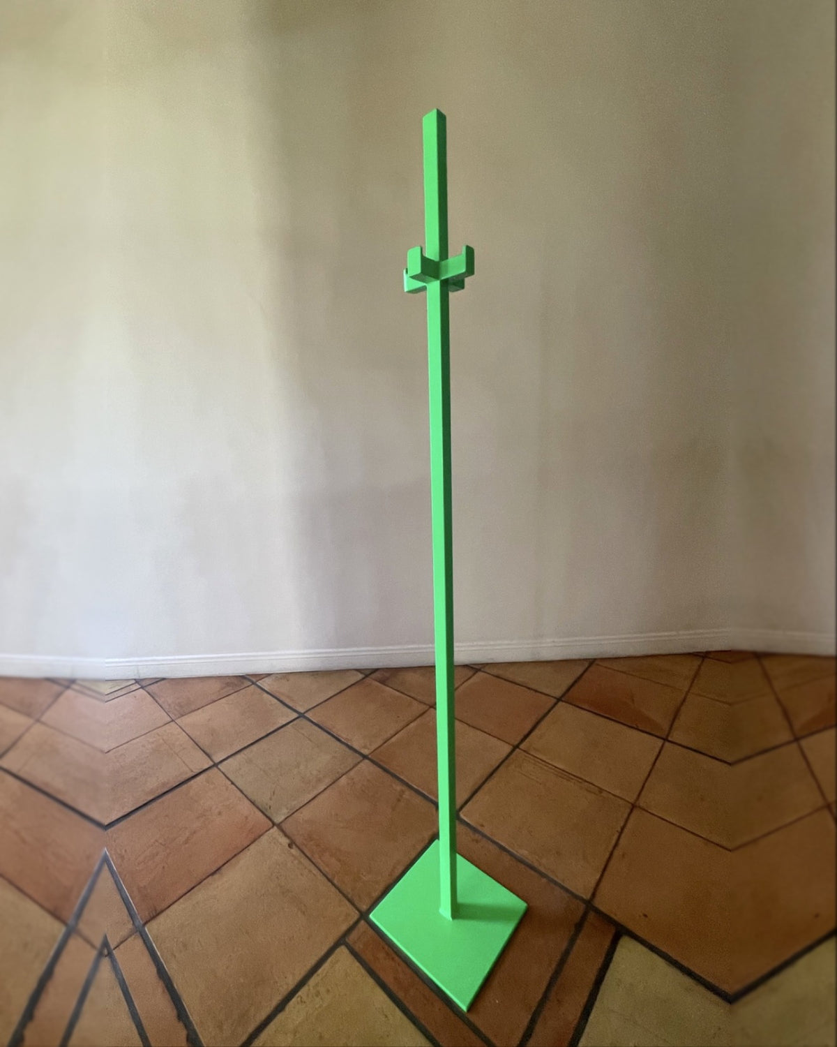 The Stand - heavy duty steel coat rack in bright green